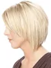 Perruques 100% cheveux humains Boycuts Layered Short Blonde Straight Light Wigs