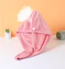 Microfiber Hair Towel Quick DryWomen Shampoo Quick Magic Dryer Wrap Towel Shower Cap Scrub Cleaning Tool Bathroom Hair Cap Wrap with Button