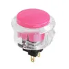 Transparent 30MM Card Button Crystal Small Circular Arcade Game Push Button Switch - Pink