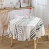 black boho bohemian desk table cloth cover round cotton dining mariage christmas tablecloth