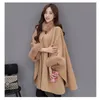 Inverno womens capa grande coleira de pele mais tamanho casaco longo casaco longo casaco de inverno casacos casacos outerwear blends de lã