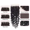 Raw unprocessed human virgin hair water wave bundles 3 or 4 pcs with hand tied frontal lace closure 13X4 PLUS 4X48624515