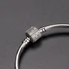 Partihandel-Barrel Pave CZ Diamond Bangle Luxury Designer Smycken med originallåda för Pandora 925 Sterling Silver Ladies Armband