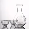 Creative Japanese Glass Bottle Thumb Hole Sake Glass Curling Hamster Nest Cooling Room Wine Pourers Decanter Set 316d