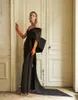 Robe de soirée noire élégante, combinaison avec traîne détachable, col en V, perles, grand nœud, grande taille, appliquée, robe formelle