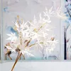 زهرة زهرة طويلة الجذعية المزيفة (3 سيقان/قطعة) محاكاة القيقب الياباني لحفل الزفاف معرض النباتات الصناعية الزخرفية