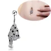 Wasit Buikdans Dier Kristal Lichaam Sieraden Rvs Strass Navel Bell Button Piercing Dangle Rings voor Vrouwen