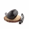 Direct Selling Hand-made Black Sandalwood Pipe Bend Handle Tobacco Hole Pipe Filter Core Accessories