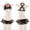 Stage Wear Cute Sexy Party Outfit Bikini Little Black Cat Half Breast Vest Ruffle Panty Woman Sex Costume Night Lingerie Adult 798