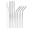 Rostfritt stål Straw Reusable Straws Metal Drinking Straw Bar Drycker Party Vin Tillbehör Straxbent Style DH0118