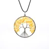 7 Chakra Tree Of Life Pendant Necklace Copper Crystal Natural Stone Necklace Quartz Stones Pendants