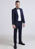 Костюмы Блейзер сшитое Groom Tuxedos Шафера One Button Нотч Best Man Mens Жениха Wedding мужские (куртка + штаны)