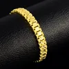 Moda 24k cor de ouro flor pulseira linda senhora clássico requintado jóias presente frete grátis