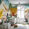 Moderne Photo Wallpaper 3D Aquarelle d'or Plantes Feuilles Fleurs Peinture murale Salon Salle à manger toile imperméable Chambre Peintures murales