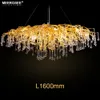 Modern Luxurious Crystal Pendant Light Modern Popular Gold Color G9 Crystal Rectangl Suspension Chandelier Light forRestaurant Hotel Project