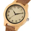 Elegant Women's Bracelet Relógios Bambu Mulheres De Madeira Relógios Soft Leather Band Mulheres Wrist Watch Simples Casual Presentes Fêmeas Casuais