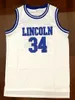 Fartyg från oss Jesus Shuttlesworth # 34 Lincoln Han fick spel Movie Men Basketball Jersey All Stitched S-3XL Hög kvalitet