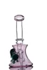 Real Picture Pink Turple Glass Bongs Small Braker Bong med 14 mm Joint Bowl Recycler Dab Rig