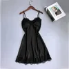 lingerie porno Women Sleepwear Sleeveless Strap Nightwear Lace Trim Satin Cami Top Pajama Sets women pajamas sexy @8