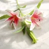 5 stks / partij 100 cm lange kunstmatige bloemen hand voelen aanraking parfum lelie met bruiloft achtergrond muur nep bloemen krans huis decoratie