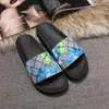 남성 여성 샌들 디자이너 신발 럭셔리 슬라이드 여름 패션 와이드 플랫 미끄러운 샌들 슬리퍼 플립 플롭 크기 35-46 꽃 상자