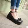 Chaussures simples japonaises sauvages Bow Lolita chaussures pour femmes bouche peu profonde Mary Jane chaussures étudiant