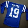 Niestandardowe mężczyźni młode kobiety Vintage Johnny Unitas M 1970 3/4 Rękawowe Jersey Rozmiar S-4xl lub Custom Dowolne nazwisko lub koszulka numer