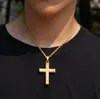 18K Gold Jesus Cross Hanger 316L Stainess Steel Hanger Ketting Jesus Hanger 24 inch Cubaanse ketting