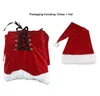 Dames sexy kerstman kostuums volwassen kerstvakantie verkleedkleding met hoed sets kerstkostuums sexy veegborst re237j