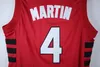 REAL PICTURES Cincinnati Bearcats College Kenyon Martin #4 White Red Black Retro Basketball Jersey Men's Stitched Custom Number Name Jerseys
