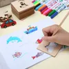 Stencil Kits Art and Craft Set with Colored Pens Drawing Hollow Model 56 Pieces Educational Toy for Children Ages 3-61