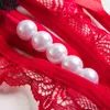 Sexy Lace Aberta Croleta Pearl Panties Briefs Bowknot tanga t Women Women Underwhear