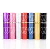 50ML Mini Portable Aluminum Refillable Heart Perfume Bottle With Spray Empty Cosmetic Containers With Atomizer For Traveler