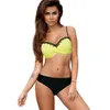 Women Solid Colors Bikini Swimwear Fashion Trend Patchwork Sling Lace Bandeau Swimsuit Designer Female Bikinis Set Summer Bathing Suits