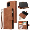 Retro Zipper Wallet PU Leather Flip Stand Cases For Iphone 14 13 12 Mini 11 Pro Max XR XS 6 7 8 plus Samsung S10 S20 S21 S22 Note 6470903
