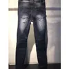 Hochwertige Herren-Jeans mit mehr Abzeichen, gewaschen, Luxus-Jeans, Modedesigner, Streetwear, schmale Passform, bemalte Biker-Denim-Hose, große Größe