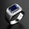 Cluster Rings High Quality Vintage Unique Sapphire Beryl With Cubic Zirconia 925 Sterling Silver Ring For Woman Men Fine Jewelry G4729663