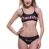 2019 mode nouvelles femmes lettre imprimer nageur costume push-up Pad mode Sexy maillots de bain maillots de bain ensembles M #3