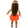18 tum amerikansk tjejdocka kläder orange tröja klänning med pärlarmband och väska för barnfest gåva toysdoll kläder åtkomst2183434