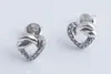 Authentic S925 Sterling Silver Women DIY Jewelry Lady Earrings Knotted Hearts Stud Earrings Clear Crystal For Women Wedding Gift J5444684