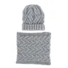 M227 Novo chapéu de tricô feminino outono inverno + gola quente conjunto de 2 gorros boné chapéu de crochê lenço de pescoço quente
