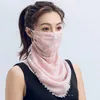 Дизайнер Женщины шелковый шарф Магия маска для лица 14 стилей шифон Handkerchief Открытый ветрозащитный Половина лица пыленепроницаемом Зонт Маски