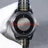 Mode Blue Dial Men Horloges Quartz Beweging PVD Zwart Tweekleurige Roestvrij stalen Armband Orologio di Lusso