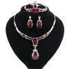 Gorgeous Crystal Bridal Jewelry Sets Wedding Necklace Bracelet Earrings Set For Brides Party Accessories Decoration Gift Women