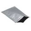50pcs / lot Pure Silver Alumínio Zipper pacote de saco Resealable Mylar Foil Armazenamento de Alimentos embalagem Pouch Grocery DIY Artesanato Pacote Bag