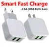 US EU DUAL USB Wall Charger 5 V 2.5A Smart Auto Power Adapter voor iPhone 7 8 x Samsung S7 S8 Android Telefoon Tablet PC