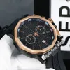 Ny Admiral's Cup AC-One A116 / 02597 Svart Trä Grain Dial Quartz Chronograph Mens Watch PVD Black Steel Case Gummi Strap Sport Hello_Watch