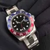 11 스타일 남성 시계 자동 기계식 시계 스테인리스 스틸 블루 레드 세라믹 사파이어 유리 40mm 남성 시계 손목