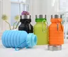 Fold Silicone Water Bottles Sport 550ML Outdoor Flexible Drink Cups Cycling Bottles Mug Travel With Mountaineering Buckle 4 Colors