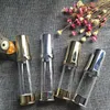 5 10-ml-Gold-Silber-Vakuum-nachfüllbare Lotionsflaschen, klare Airless-Pumpflasche, Make-up-Werkzeuge